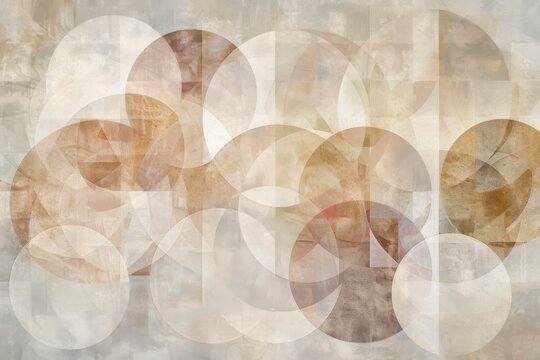 Tranquil scene with overlapping circles in soft tones  