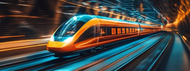 Fototapeta premium High-Speed Digital Train