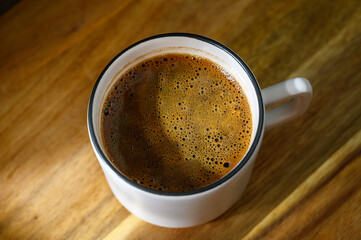 Arabic coffee cup top view