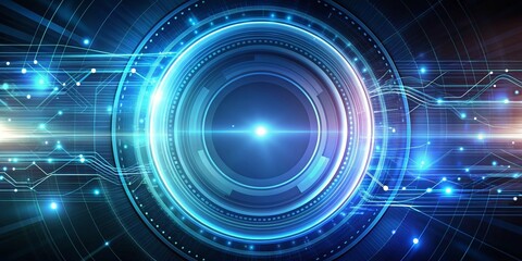 Fototapeta premium Futuristic abstract background with glowing circle lines, swirl circular lines, and a technology concept, futuristic, abstract
