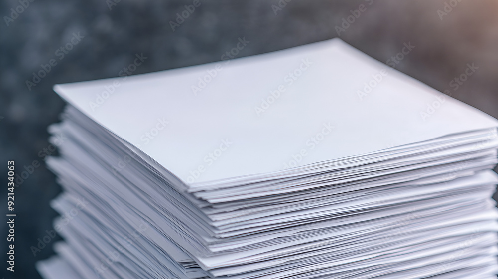 Wall mural Stack of Papers Mockup for Your Designs - Perfect for Business & Office