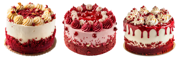 Untitled design - A set of birthday cake different style isolated on a transparent background
