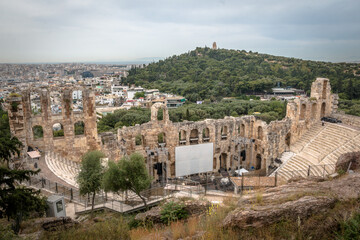 Naklejka premium Views from the Parthenon ruins in the city of Athens, Greece