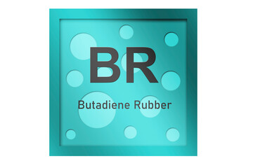 Polybutadiene (BR) polymer symbol isolated