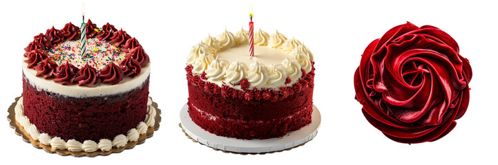 Untitled design - A set of birthday cake different style isolated on a transparent background