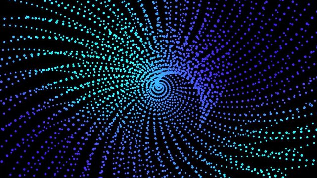 communication technology internet network connections concept, abstract particles tunnel loop background animation