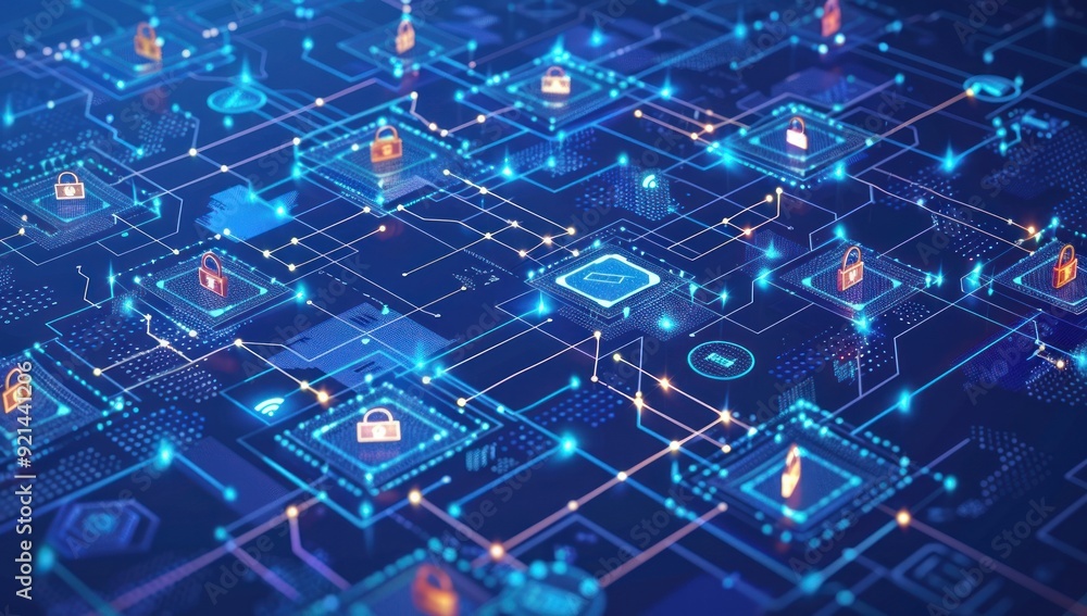 Poster cybersecurity network: secure digital data
