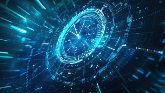 Futuristic Clock Abstract