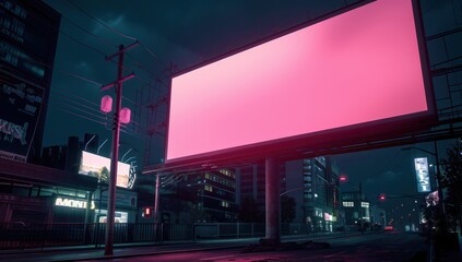 Cityscape with a Big Blank Billboard