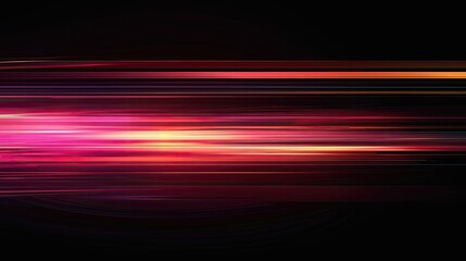Abstract Horizontal Red and Yellow Streaks On Black Background