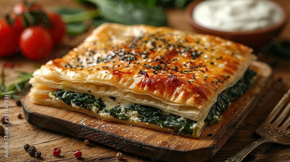 Sticker spinach and feta pastry