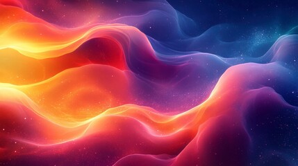 Obraz premium A vibrant abstract representation of flowing colors resembling a cosmic landscape.