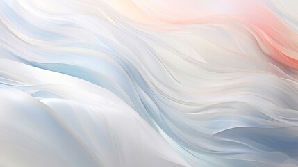 Fototapeta premium Abstract flowing waves in soft pastel colors create a serene and calming visual effect.