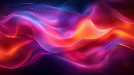 Fototapeta premium Abstract waves of purple and orange hues creating a dynamic visual flow.