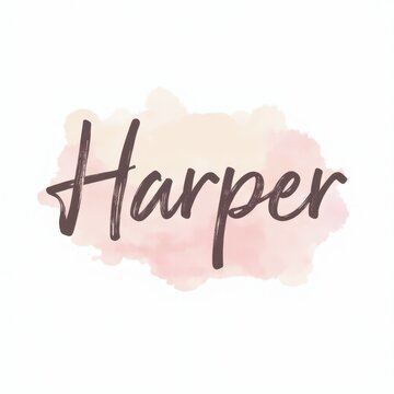 Female name logo, A Pink and Beige Watercolor Art of Harper