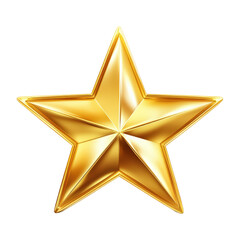 Golden Star With Smooth Surface And Soft Reflections, Isolated On Transparent Png Background, Perfect For Game Achievements And Rewards . Generative ai