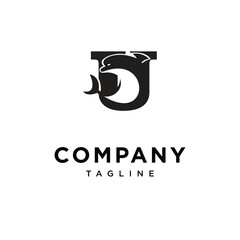 Letter U Dolphin Logo Icon
