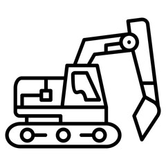 Excavator Icon Element For Design