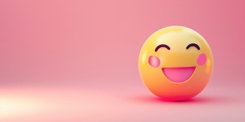 "Adorable Emoji Wallpaper on Plain Background. Cute Emoticon Decoration"