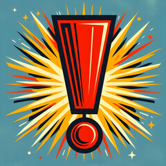 an illustration of an exclamation mark on a light blue background, generated by AI
