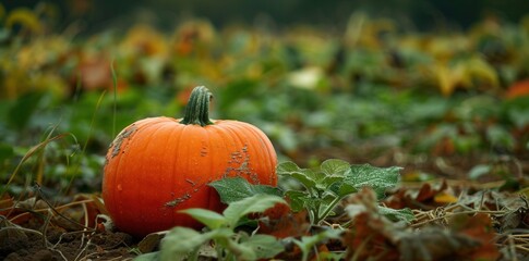Autumn Bliss. Vibrant fall pumpkin wallpaper for desktop high detailed plain