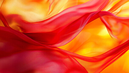 Obraz premium Abstract silk background with flowing red, yellow, and orange