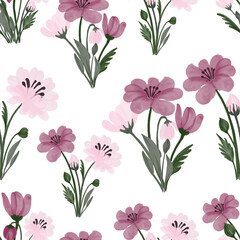 cute pink flower seamless pattern