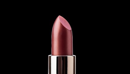 Obraz premium A classic lipstick with a velvety finish, slightly used with a rounded tip, standing upright
