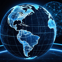  High-Resolution 5D/3D Holographic Globe Featuring a World Map with Illuminated Data Streams, AI-Driven Global Networks, Virtual Reality Simulations, Geospatial Data Display, and Interactive Learning