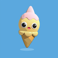 Con ice cream vector cartoon illustration design.