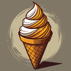 Con ice cream vector cartoon illustration design.