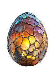 Stained Glass Dragon Egg with Glowing Interior
