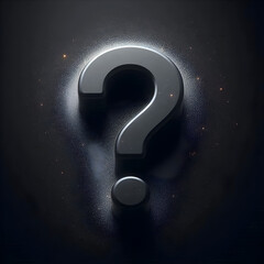 an illustration of a question mark on a black background, generated by AI

