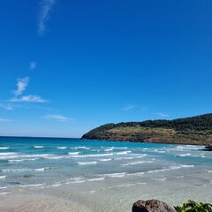 시원한 바닷가의 해변