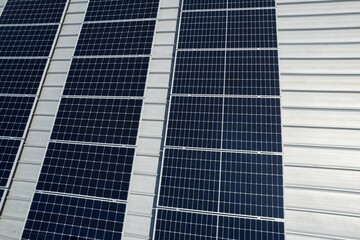 Fototapeta premium Solar cells on the roof, save the power