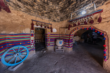 Traditional conical houses of Harran, Sanliurfa, Turkey. Traditional mud brick buildings topped...