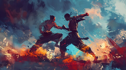 Fototapeta premium martial arts fighters