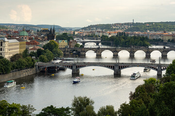 Obraz premium Prague, Czech Republic. bridges over the Moldau in the afternoon