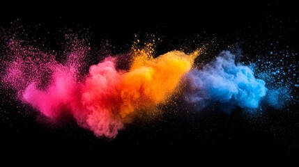 Fototapeta premium Colorful Powder Explosion on a Black Background