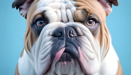 Obraz premium Bulldog Dog Close-Up. Studio Portrait. White Background.