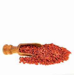 Bixa Orellana - Organic annatto red seeds in spoon