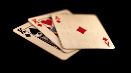 Obraz premium Closeup of Three Playing Cards