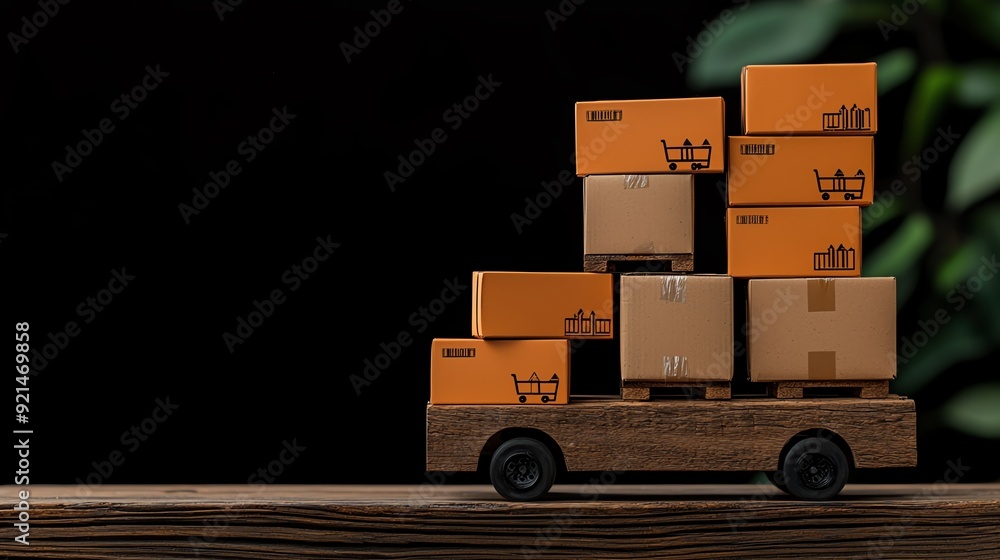 Poster multi-vendor e-commerce marketplace featuring a unified shipping solution with tracking and return h