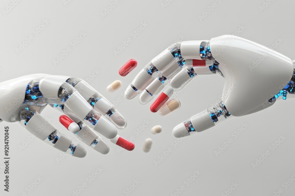 Aufkleber futuristic robotic hand reaching out symbolizing the intersection of advanced robotics and human tou
