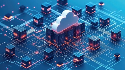 Evolution of Cloud Development Trends Transition from Containerization to Serverless Computing. Concept Cloud Development Trends, Containerization, Serverless Computing, Evolution, Transition