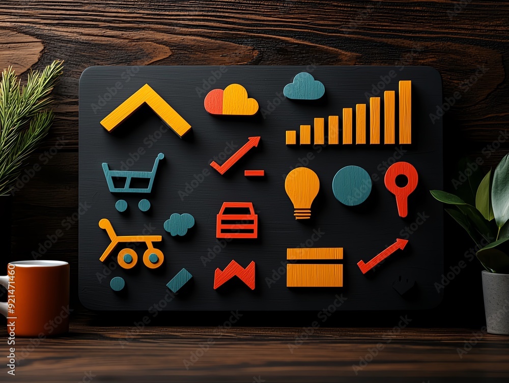 Poster e-commerce platform displaying vendor comparison charts based on customer reviews, sales, and return