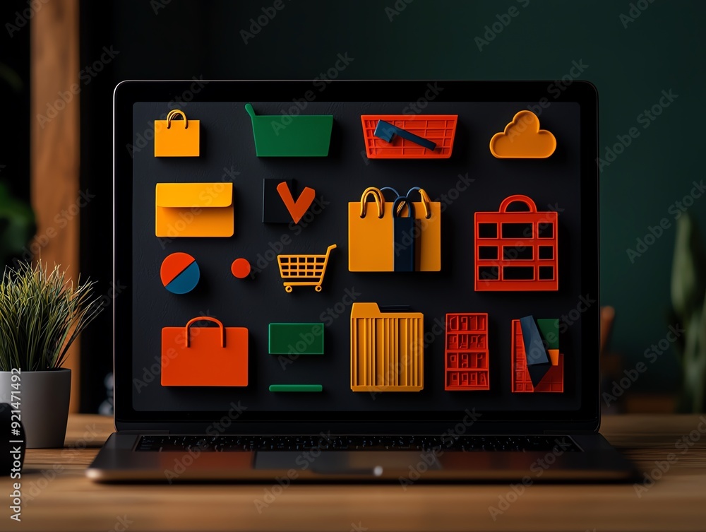 Poster e-commerce platform displaying vendor comparison charts based on customer reviews, sales, and return