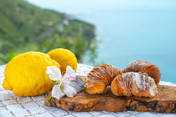 Italian desssert, Naples sfogliatella, shell-shaped layered pastry, with sweet custard-like filling...