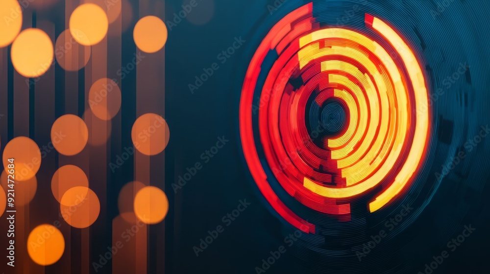 Aufkleber vibrant circular light patterns with warm colors create a dynamic visual effect, perfect for digital