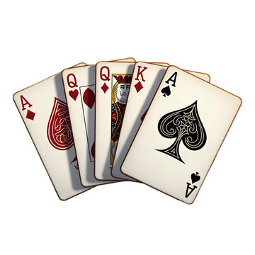 Cinco cartas de poker 3d